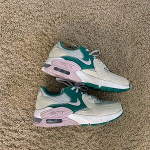 Green and Purple Nike Air Maxes